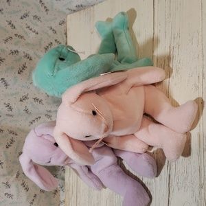 Ty Beanie Baby Bunnies Trio Hippity Hoppity Floppity NWT 1996
